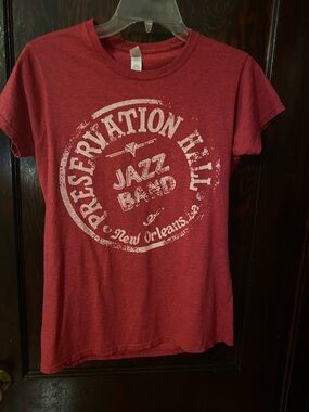 Preservation Hall Red Graphic Jazz Band Tee, Women’s Size Large